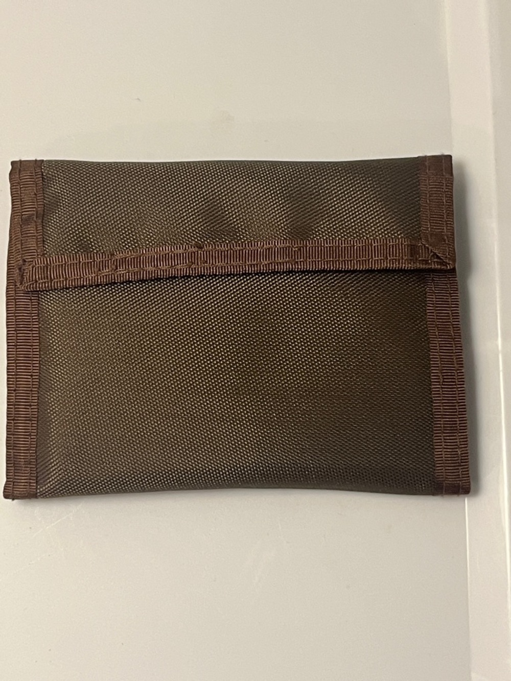 Men's Brown Nylon Card & Key Holder Wallet - Slim Organizer